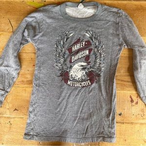 Vintage medium long sleeved thermal Harley Davidson shirt